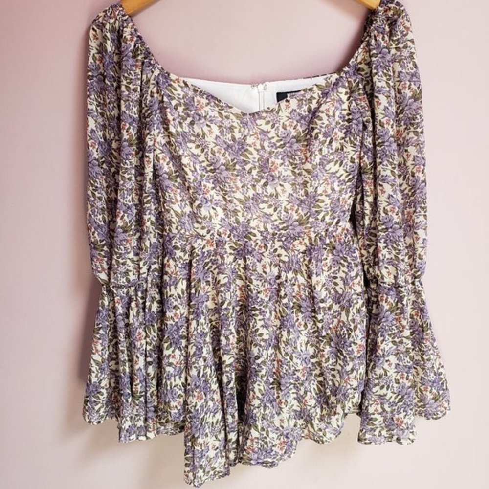 MISSGUIDED PETITE Size Zero Women's Lilac Boho Top - NWT
